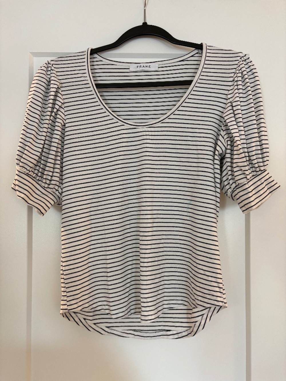 Frame Balloon Sleeve Striped Tee